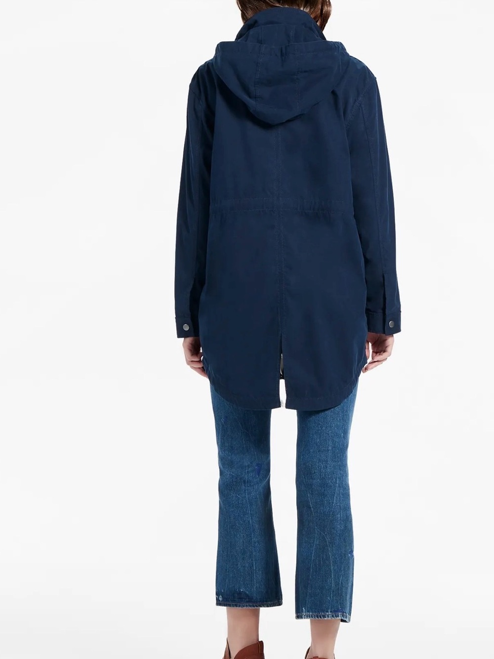 Lucky Brand Navy Utility Jacket Hooded Zip Snap Coat Size 3X - Picture 4 of 10